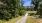 Walking trails around trees and lush landscaping