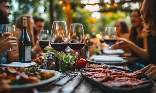 people having a nice dinner