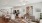 living room with wood flooring and view of the kitchen